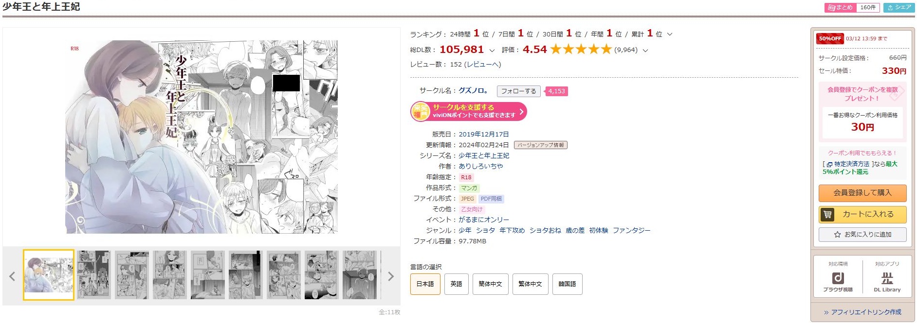 少年王と年上王妃