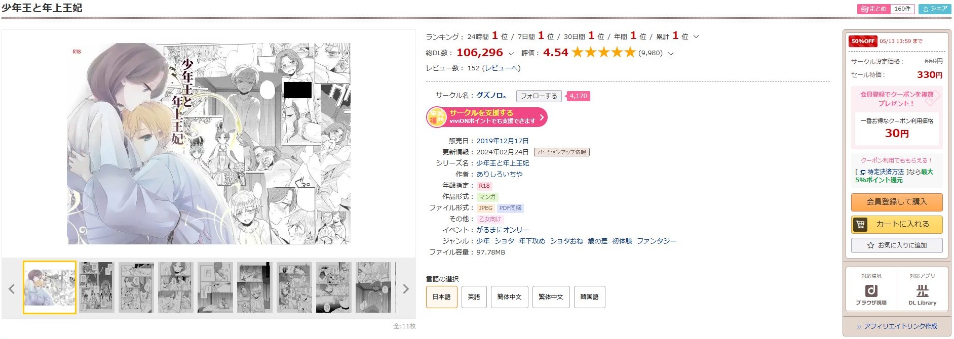 少年王と年上王妃