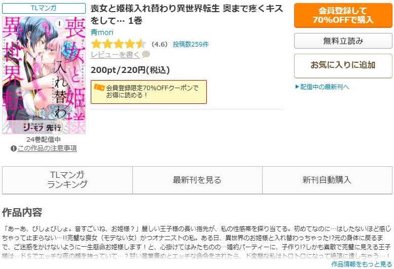 喪女と姫様入れ替わり異世界転生 奥まで疼くキスをして…