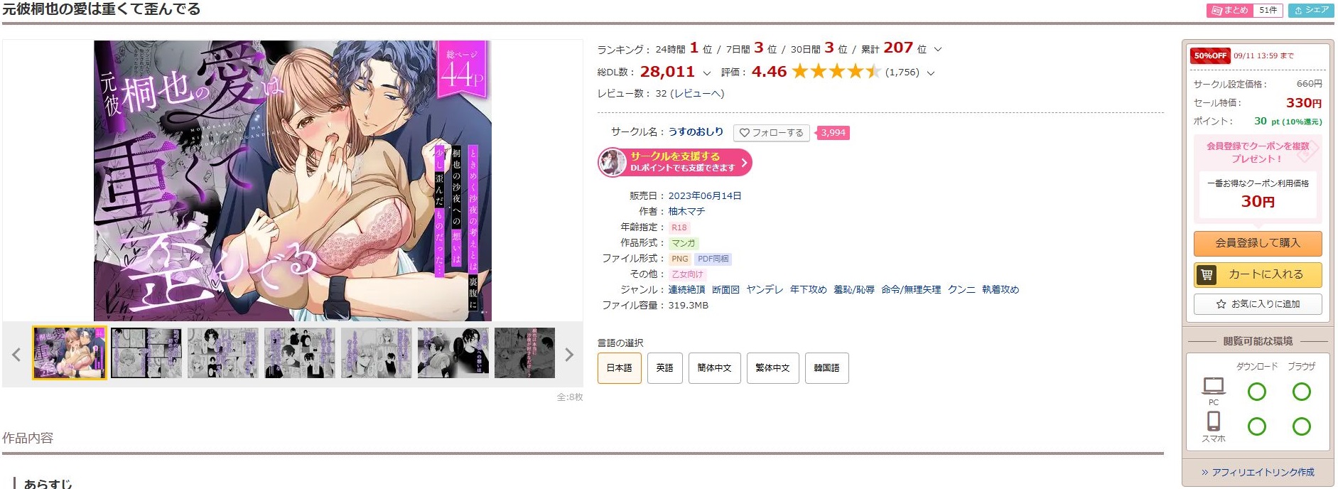 元彼桐也の愛は重くて歪んでる