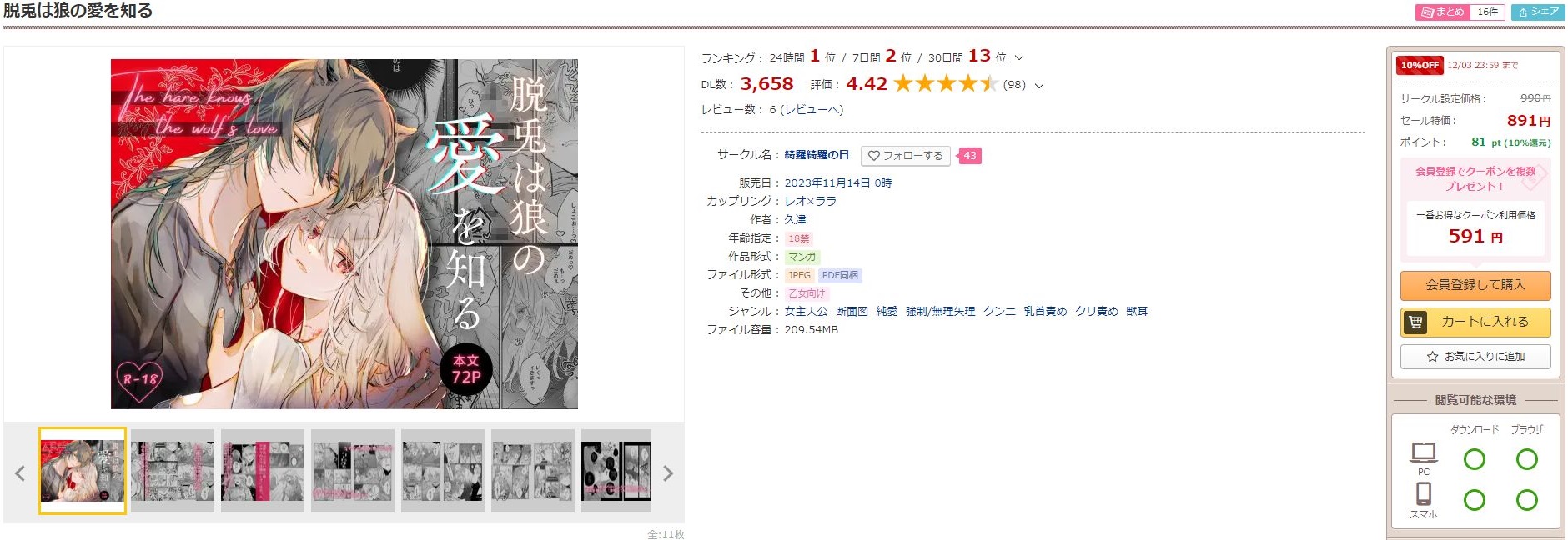 脱兎は狼の愛を知る