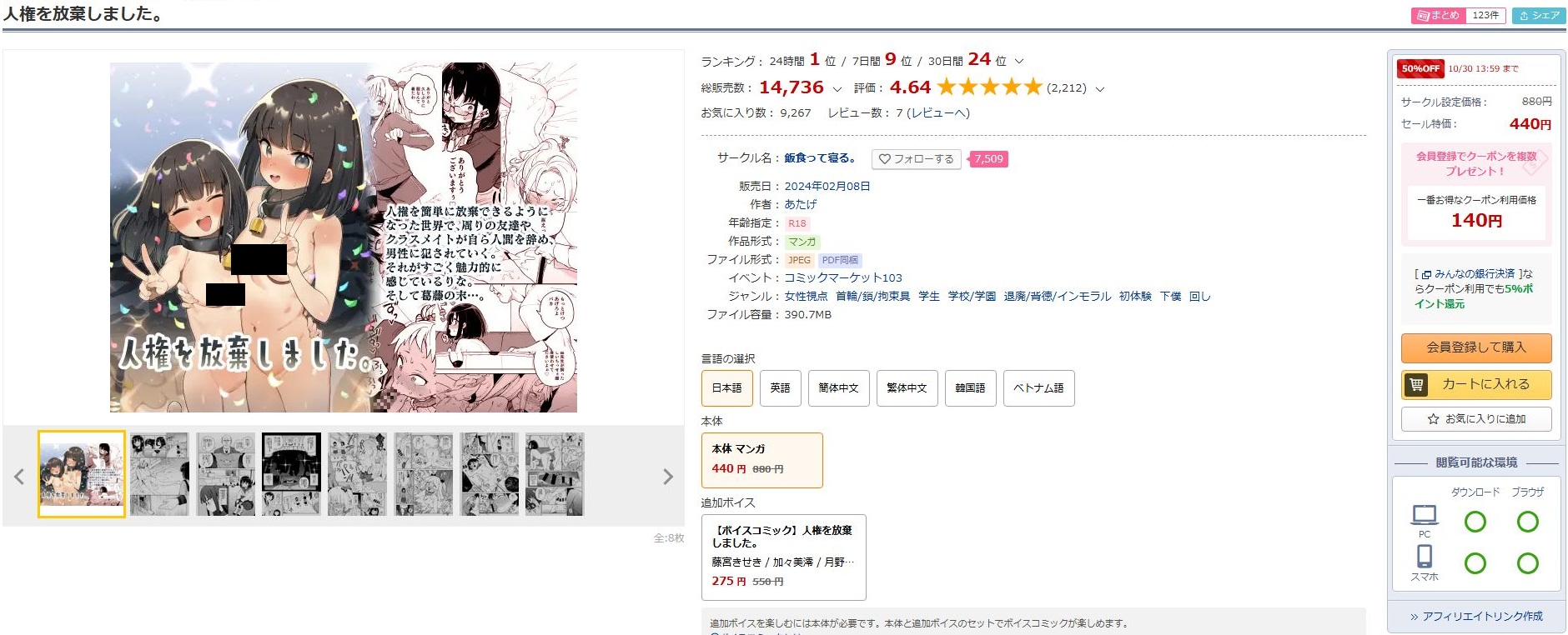 人権を放棄しました。