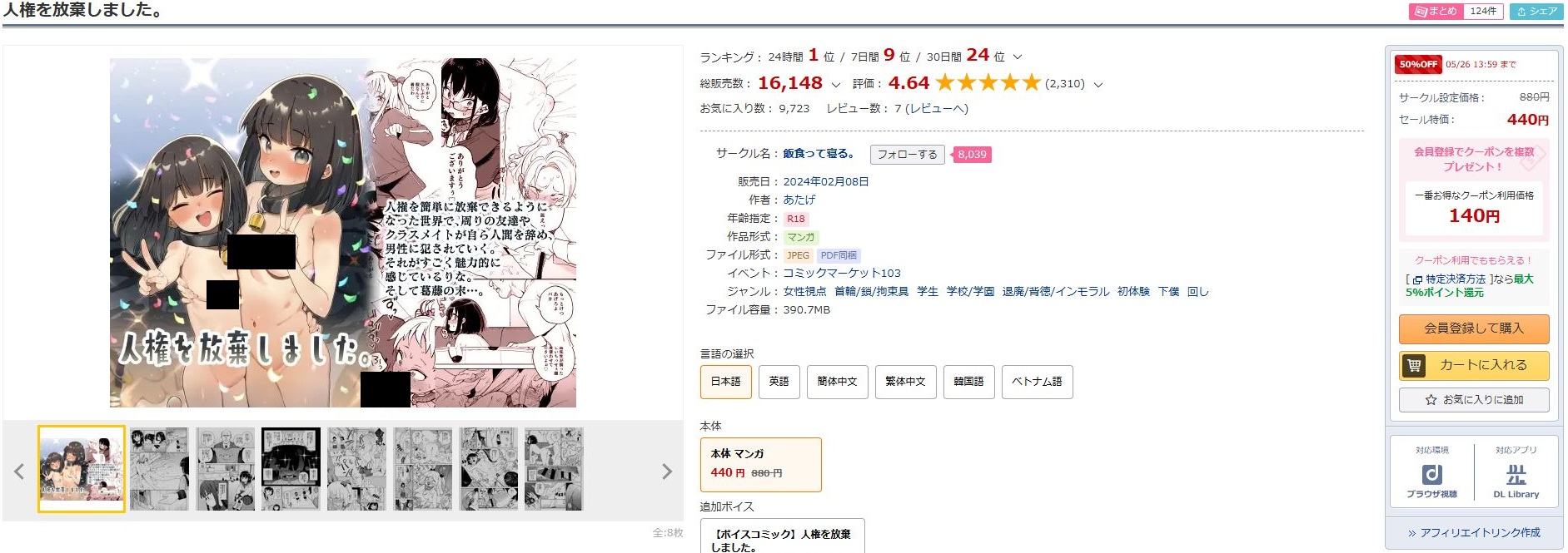 人権を放棄しました。